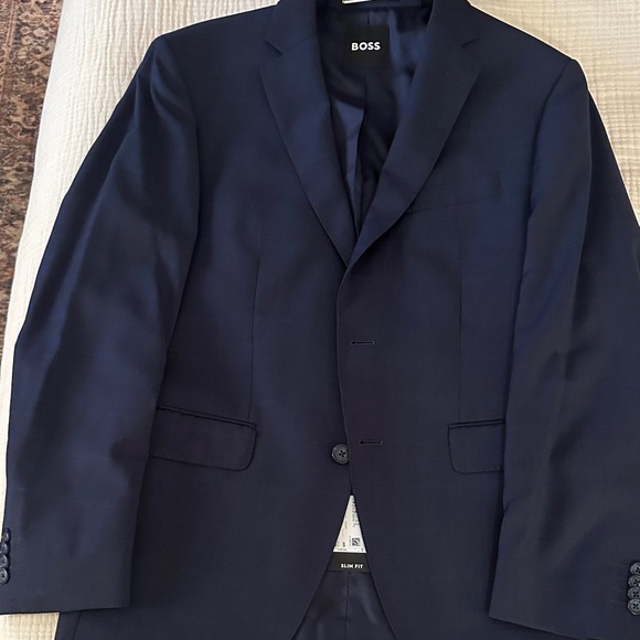 Boss Men's Dark Blue Slim Fit Suit Jacket and Pants NWT